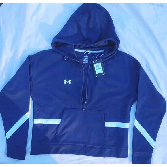 Under Armour Women Storm Fleece Hoody MIDNIGHT NAVY Sz L - Picture 1 of 3